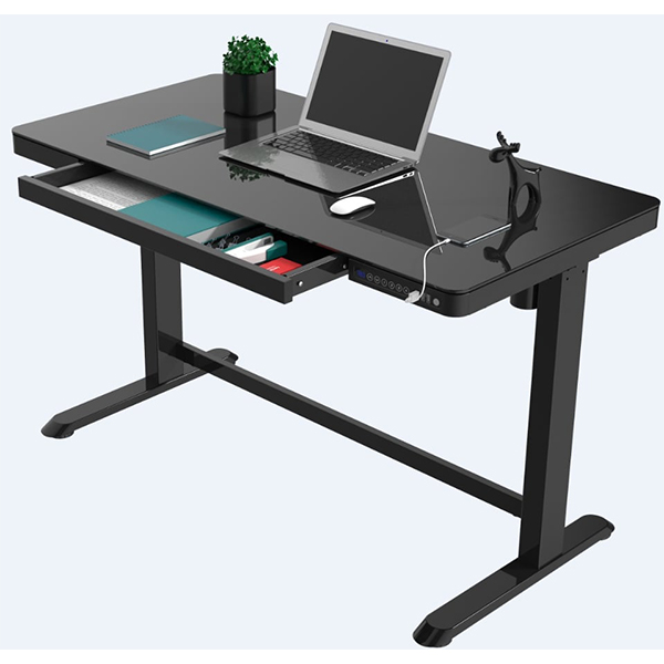 Adjustable desk deals with glass top