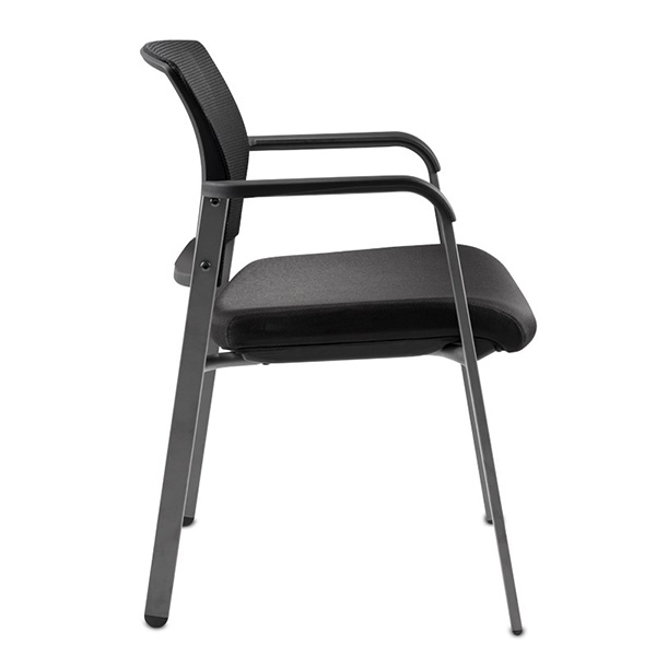 Nightingale All Mesh Guest Chair & Legs - OXO6500 - Black - Side view